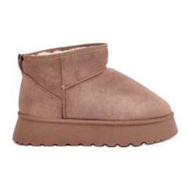 Bottines de neige à plateforme en éco-suède, beige foncé Bottines de neige à plateforme en éco-suède, beige foncé