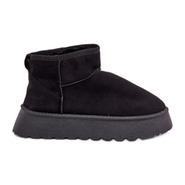 Bottes de neige noires à plateforme en suède écologique