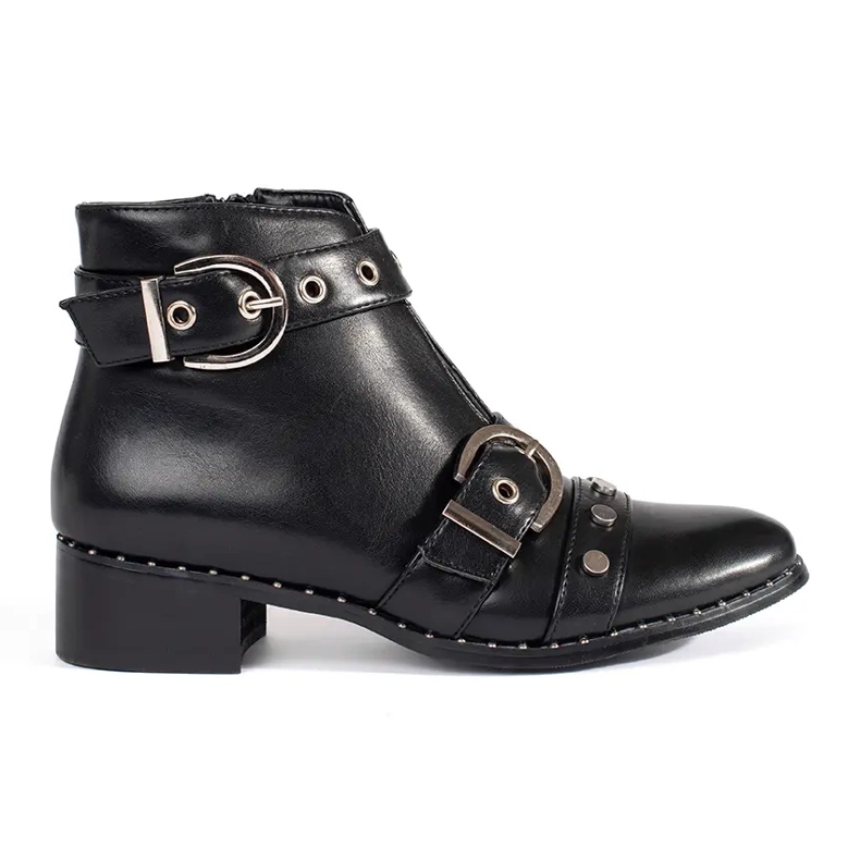 Seastar Bottines noires avec découpes et décorations le noir