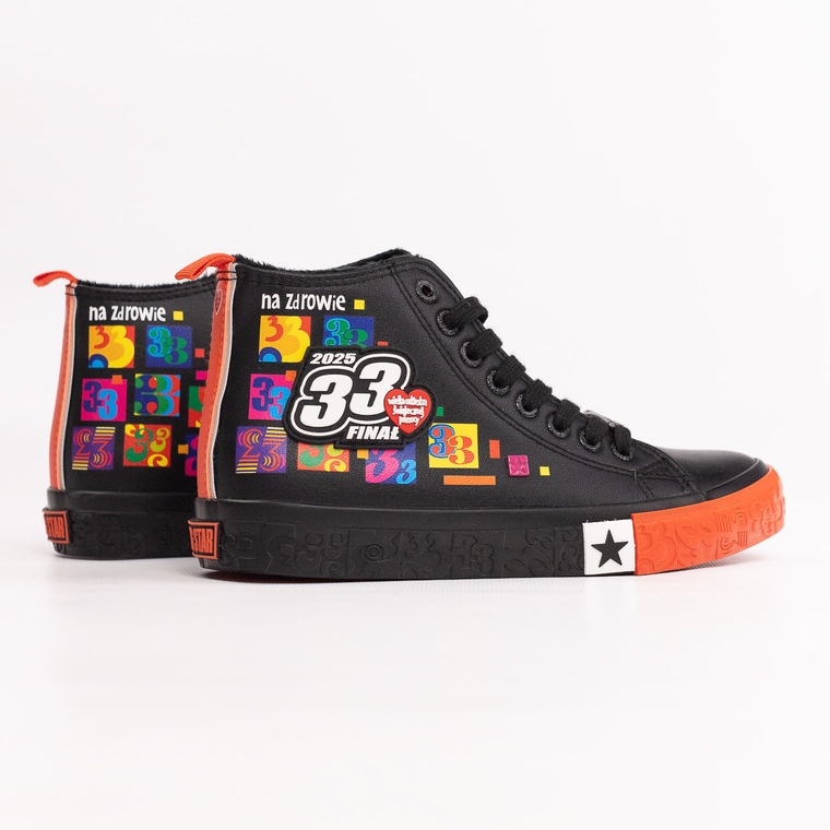 Baskets officielles pour femmes par Big Star x Wośp RR274A651 le noir