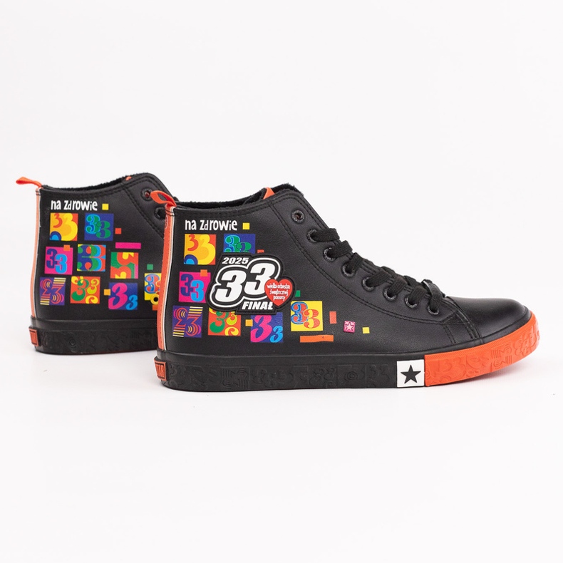 Baskets officielles pour hommes Big Star x Wośp RR174651 le noir Baskets officielles pour hommes Big Star x Wośp RR174651 le noir