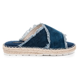 Vices Pantoufles en jean Espadrilles bleu