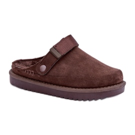 Chaussons plateforme femme marron brun