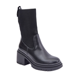 Bottines femme à tige souple, noir