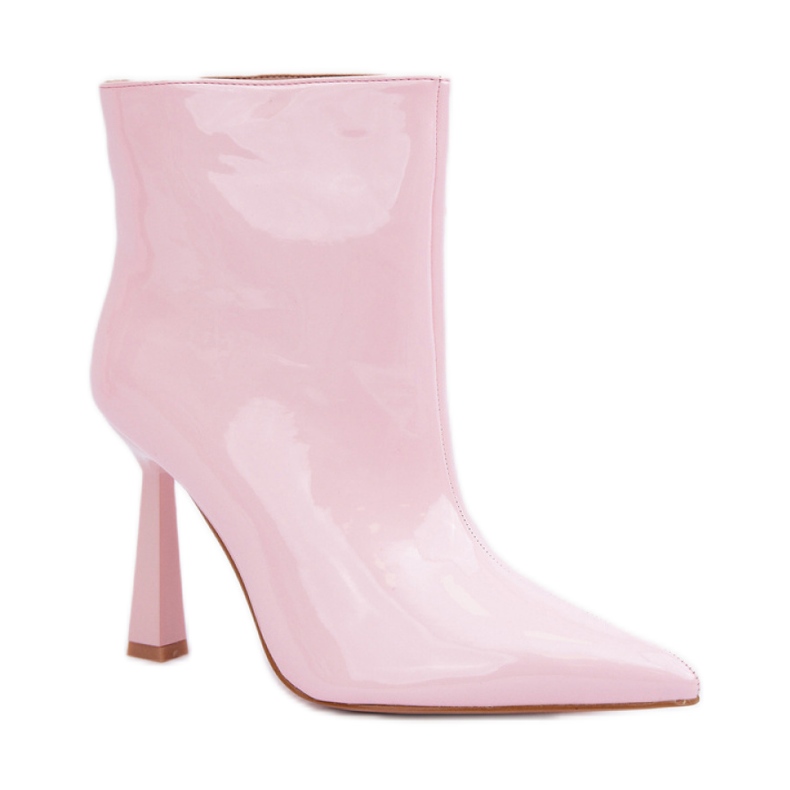 Bottines vernis roses à talon haut pour femme Bottines vernis roses à talon haut pour femme