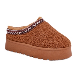 Boots de neige plateforme femme camel brun