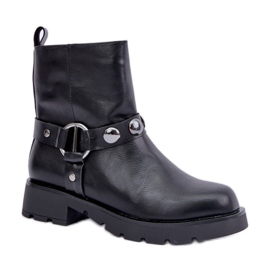 Bottines à talons plats femme noires le noir