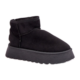 Boots de neige femme à plateforme en daim noir le noir