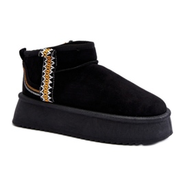 Boots de neige femme à plateforme en daim noir