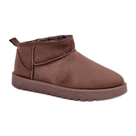 Boots de neige femme à plateforme en daim marron brun