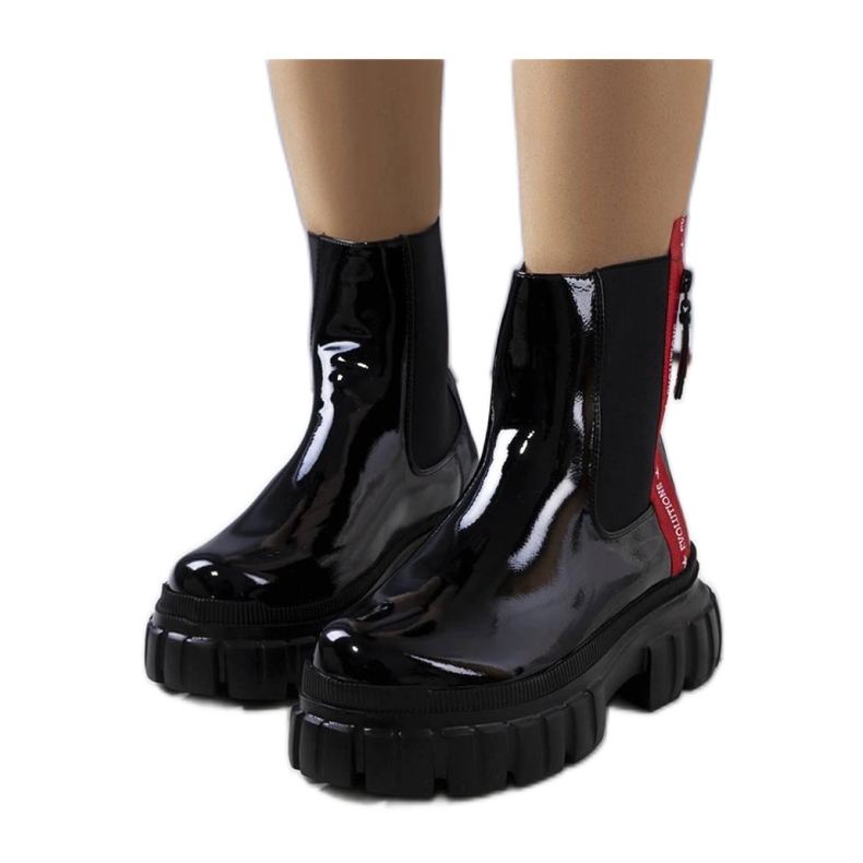 Bottines vernies noires par Casta - Solea le noir
