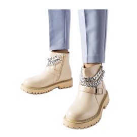 Bottines beiges avec chaînes décoratives Mezzavia - Solea Bottines beiges avec chaînes décoratives Mezzavia - Solea