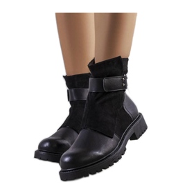 Bottines noires avec ceinture Kevin - Solea le noir Bottines noires avec ceinture Kevin - Solea le noir