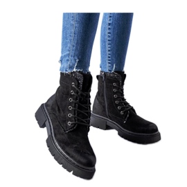 Bottines noires avec empiècements Prairie brillants - Solea