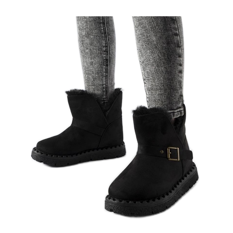 Boots de neige isolées noires à découpe Monal - Solea le noir