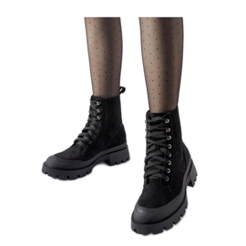 Bottines noires en éco-daim par Orson - Solea