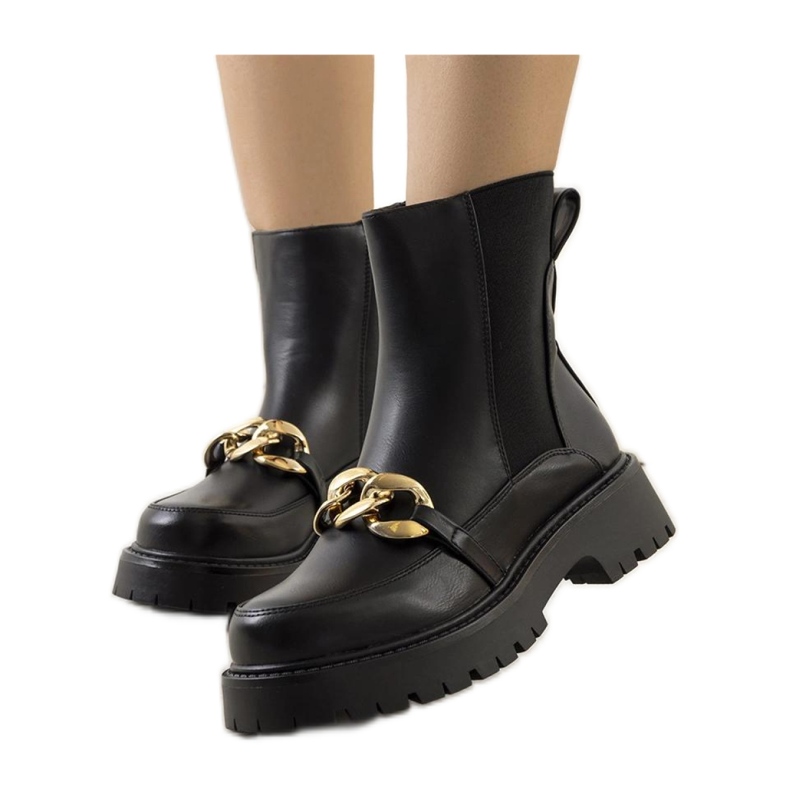 Bottines noires à semelle haute Pesa - Solea le noir Bottines noires à semelle haute Pesa - Solea le noir