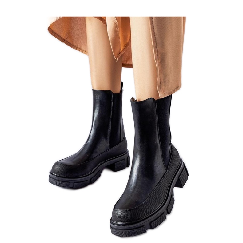 Bottines noires à tige élastique Faisal - Solea le noir