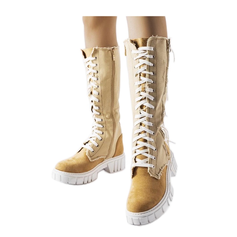 Bottines Palmer isolées en tissu beige - Solea Bottines Palmer isolées en tissu beige - Solea