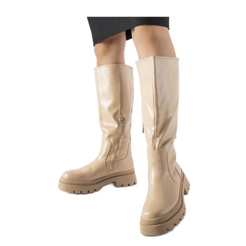 Bottines classiques plates beiges par Christien - Solea