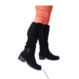 Bottes isolées noires en éco-daim par Aldisio - Solea