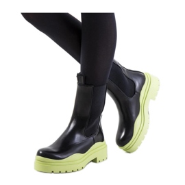 Bottines noires à semelle verte Nester - Solea