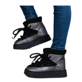 Bottes de neige à plateforme noires isolées avec de la fourrure Sapphi - Solea