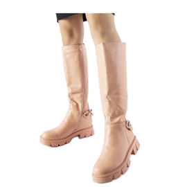 Bottines plates roses avec chaîne Armand - Solea Bottines plates roses avec chaîne Armand - Solea
