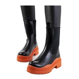 Bottines noires à semelle orange Nester - Solea le noir