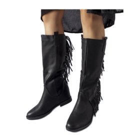 Noir Giorgia - Bottines compensées recouvertes Solea