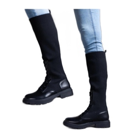 Boots noires à enfiler avec tige en matière élastique Luana - Solea
