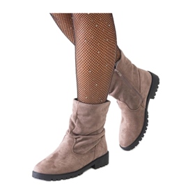 Bottines froissées marron en éco-daim Hinda - Solea brun
