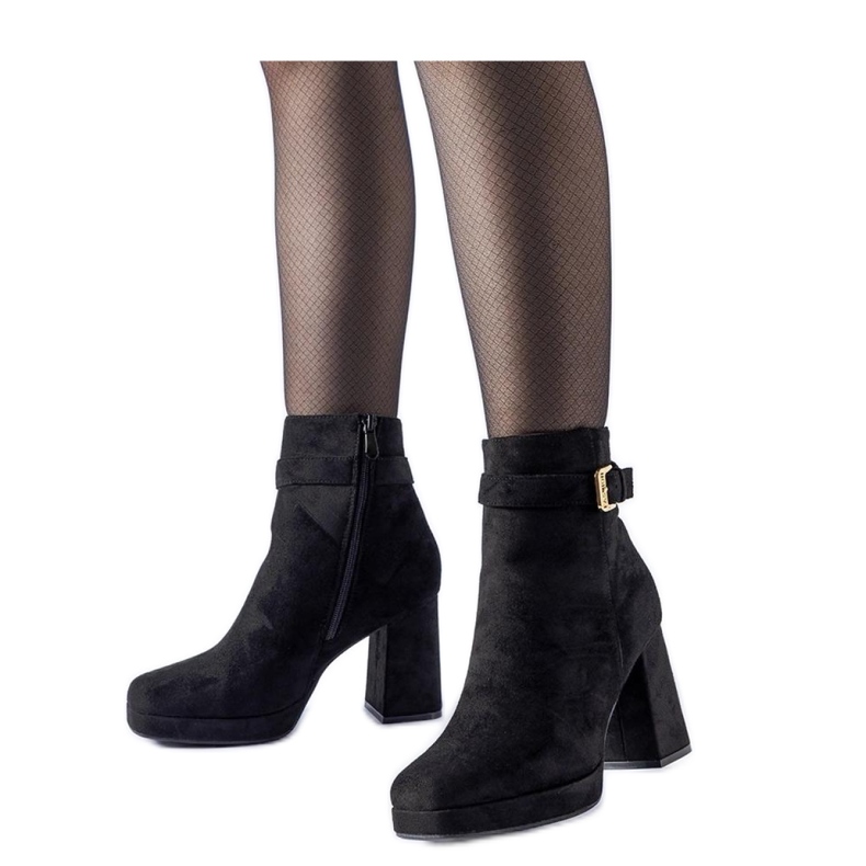 Bottines classiques isolées noires en daim Caio - Solea le noir
