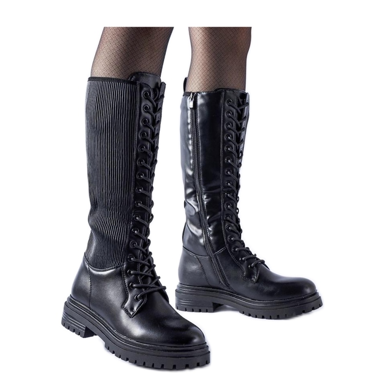 Boots noires avec empiècement élastique Windham - Solea le noir