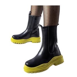 Bottines noires à semelle colorée par Delebio - Solea