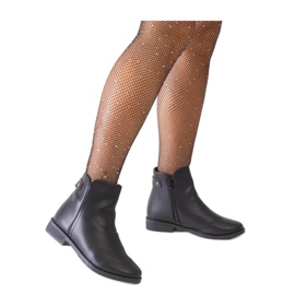 Bottines classiques noires en éco-cuir le noir