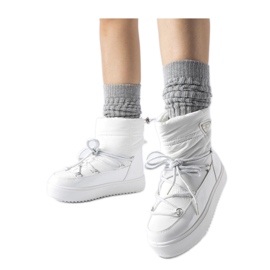 Bottes de neige isolées blanches avec bande élastique