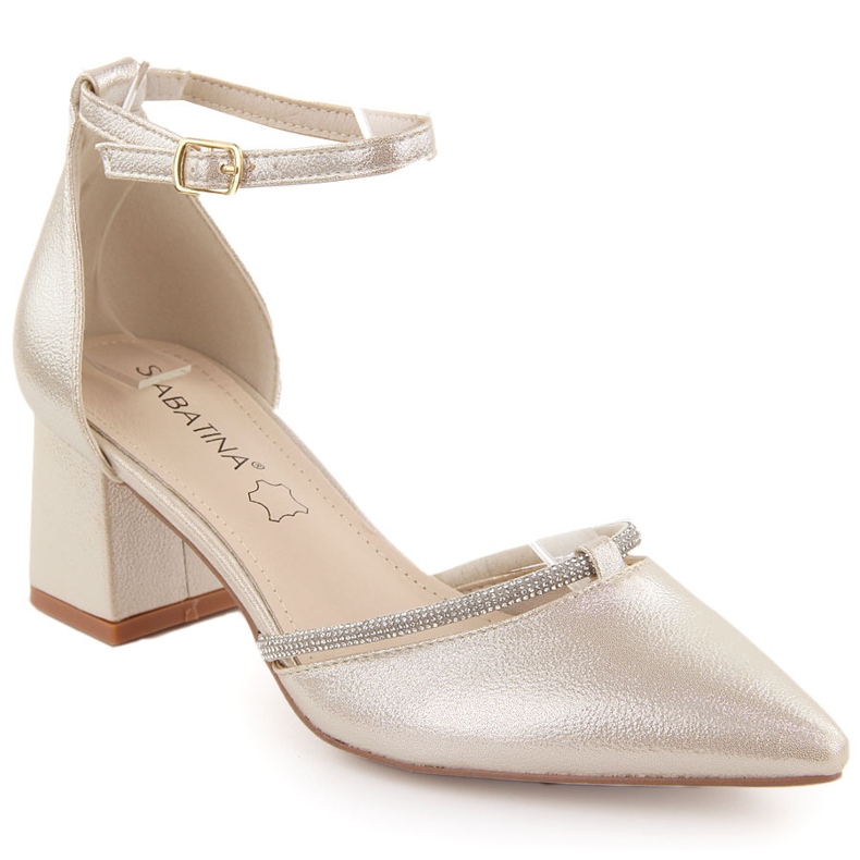 Sandales pointues pour femmes avec zircons Sabatina dorés d'or Sandales pointues pour femmes avec zircons Sabatina dorés d'or