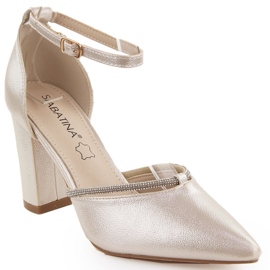 Sabatina Sandales femme à bout pointu avec zircons dorés