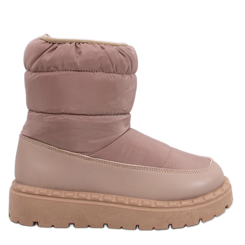 Boots de neige en nylon kaki brun