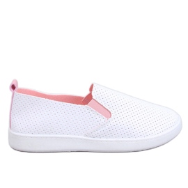 Baskets à enfiler BLANC/ROSE blanche