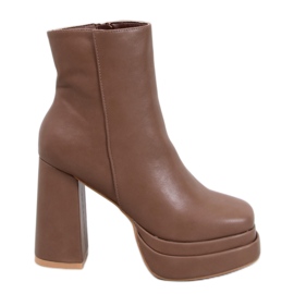 Bottines plateformes Kaki confortables brun