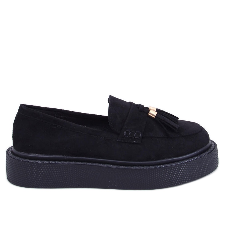 Mocassins plateforme à franges Noir le noir
