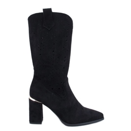 Bottines à talons ajourées noires le noir
