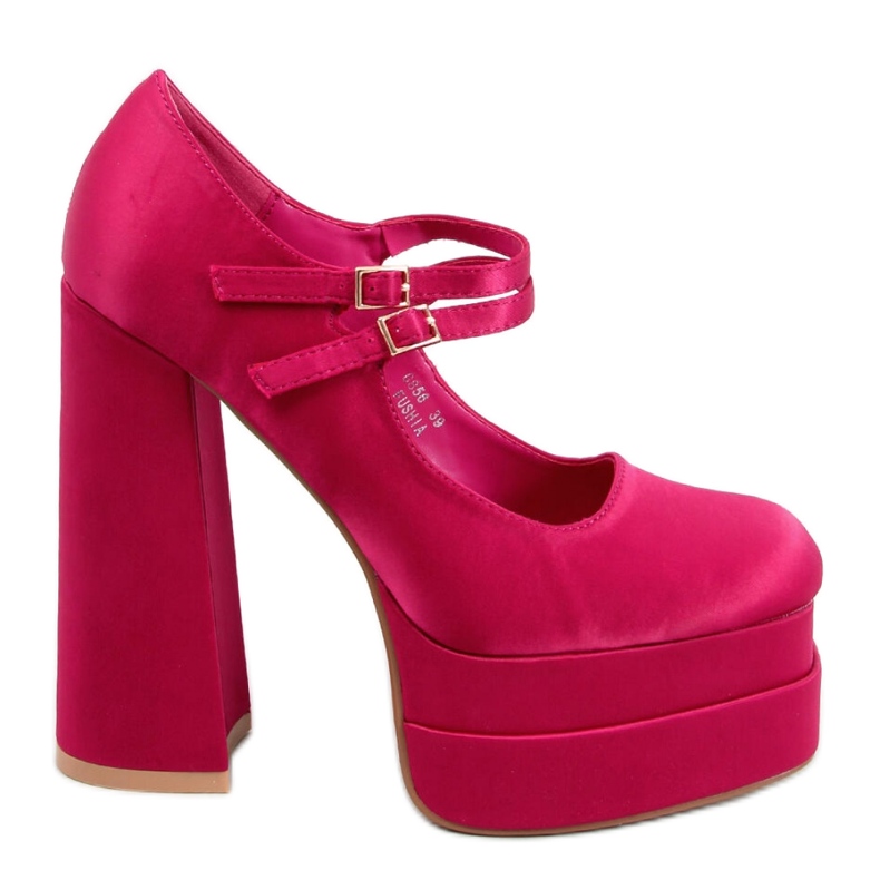 Escarpins plateforme en satin rose Escarpins plateforme en satin rose
