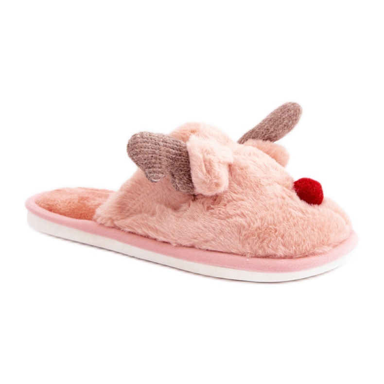 Chaussons femme motif renne rose Chaussons femme motif renne rose