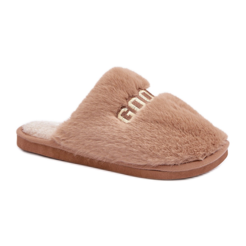 Chaussons pour femmes en fourrure douce brun