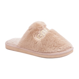 Chaussons pour femmes en fourrure douce beige