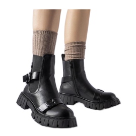 Bottines noires à semelle massive Fontarine - Solea