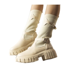 Bottines stylées beiges à tige souple Ida - Solea Bottines stylées beiges à tige souple Ida - Solea